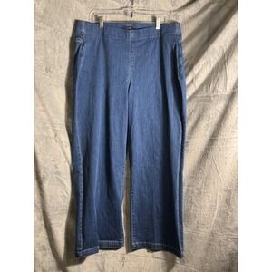 NYDJ Sculpt Her‎ jeans women's Blue Denim Wide Leg Pull On Size 1Xt